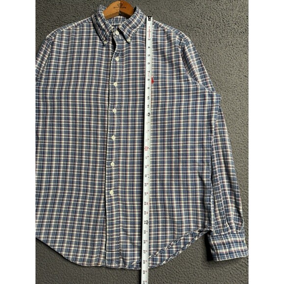 Vtg Ralph Lauren Plaid Button Down Lightweight Cotton Flannel Shirt Men’s Large - Picture 12 of 13